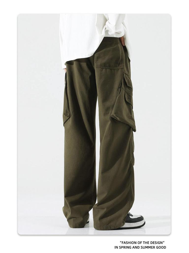 Herren Herbst 2024 Weitbeinige Plissee-Latzhose - Amerikanischer High Street Trend Freizeithose