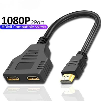 HDMI Splitter 1080P Dual Port Y Splitter 1 In 2 Out Kabel Männlich Zu Weiblich Adapter Für LCD TV Box PS3 HDMI-kompatibel Splitter