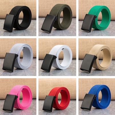 Men Women Automatic Fashion Nylon Belt Buckle Military Fans  Canvas Belt