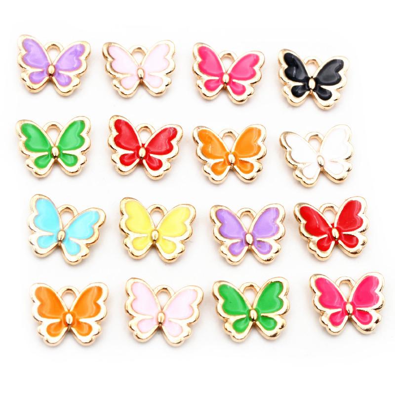 20pcs Small Enamel Butterfly Charms Pendant 10x13mm Alloy DIY Jewelry Making Accessories Findings for Necklace Bracelet Earrings