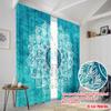 Plane Printing Print Curtains Turquoise Mandala Versatile Fabric Without Rod All Bedroom Living Room Curtain Made Of Polyester Washable Sitting Ready