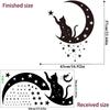 Black Moon Cat Wall Stickers Stars Home Bedroom Decor Peel and Stick Wall Art Removable Vinyl Decals for Room Beautification