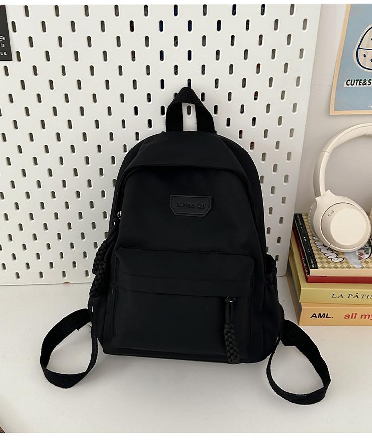 Color Solid Student Schoolbag Large Capacity Backpack Outdoor Leisure Bag Travel
