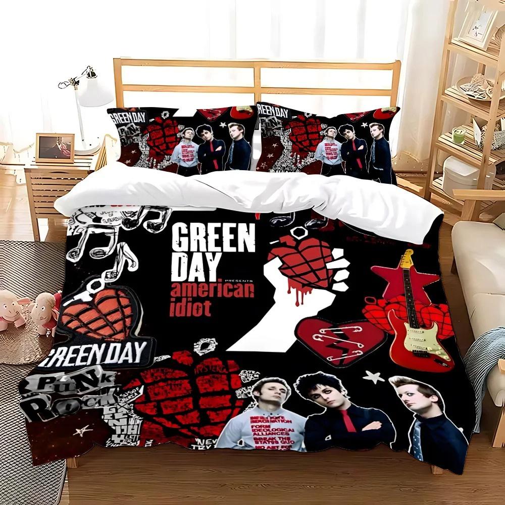 Green Day American Idiot Bedding Collection Single Twin Full Queen King Size Bed Collection Aldult Kid Bedroom Duvetcover Collections With Bed Lin