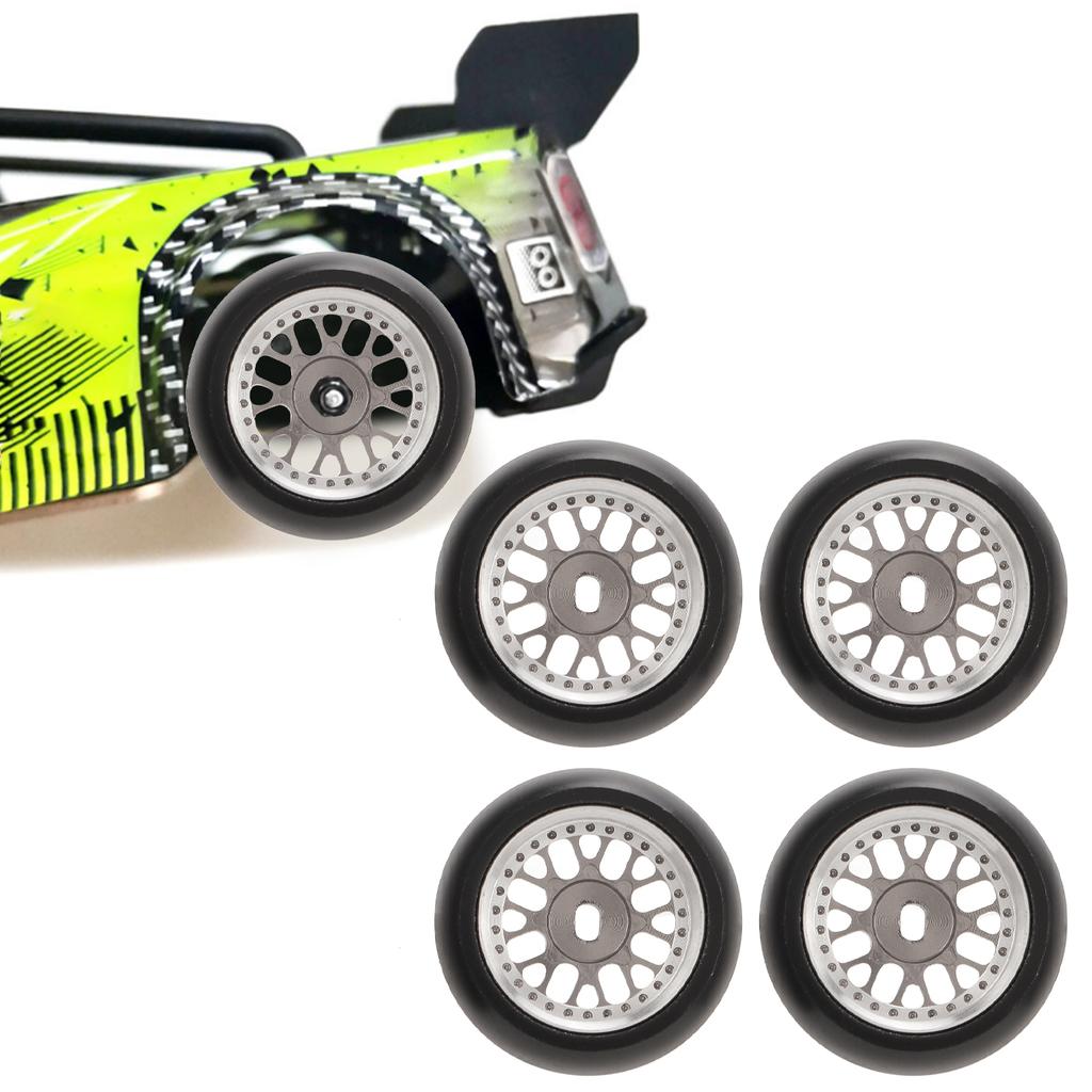 4pcs RC Drift Tire Aluminum Alloy Stable Flexible Drift Car Tyre for   1Celsius28 RC Car