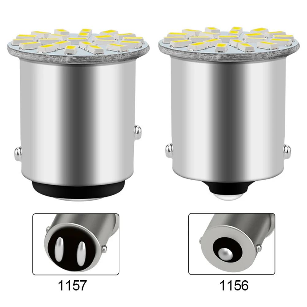 1/10 PCS LED Bulbs Turn Signal Lights 12V 7000K White Car Reverse Backup Parking Brake Lamps P21W 1156 BA15S 1157 BAY15D COB Dome Lights 6