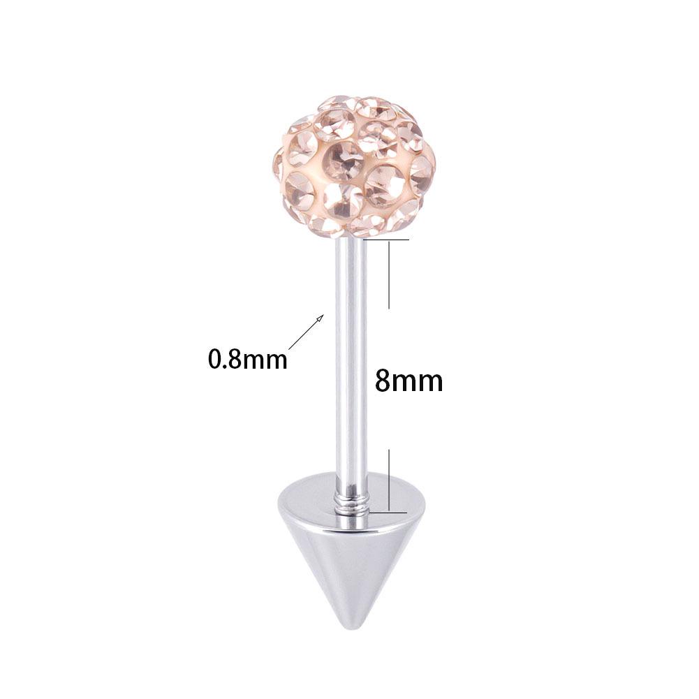 Double-Headed Titanium Steel Ear Spike Cartilage Stud for Upper Helix Piercing