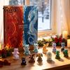 Weihnachts-Countdown-Dekoration für das Zimmer Drachen Adventskalender, 24 Tage 2D Flache Acryl-Ornamente Feiertagsbegleiter Spielzeug Reise Fantasy Hängend