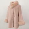 OFTBUY 2024 Autumn Winter Jacket Natural Real Fox Fur Collar Thick Warm Wool Blends Coat Women Outerwear Streetwear