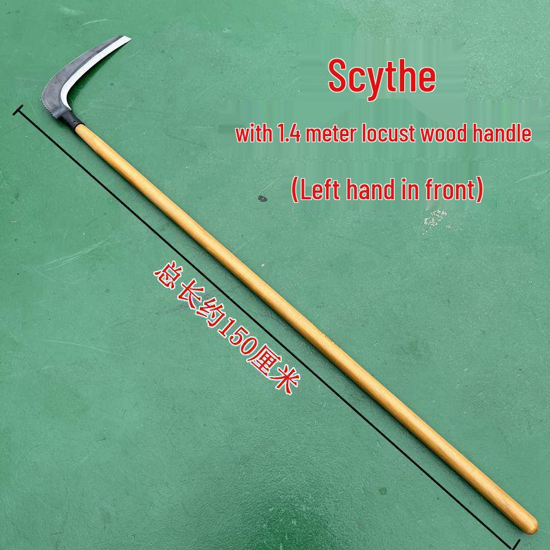 Manganese Steel Forged Large Scythe with Long Handle for Grass and Reed Cutting