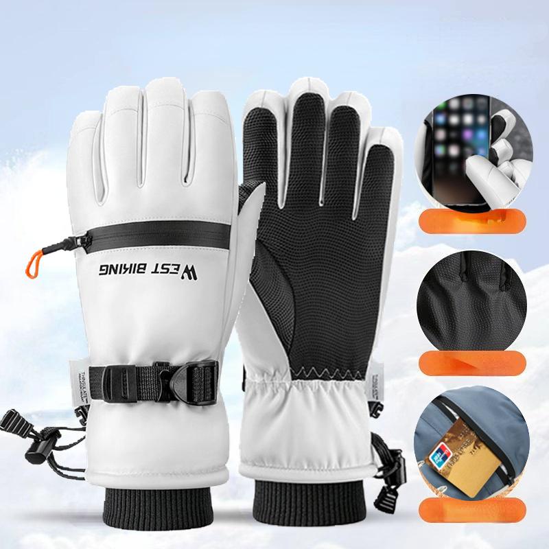Winter Ski Gloves for Men and Women Waterproof Windproof Warmth Thickened Anti-slip Touch Screen Riding Driving Gloves