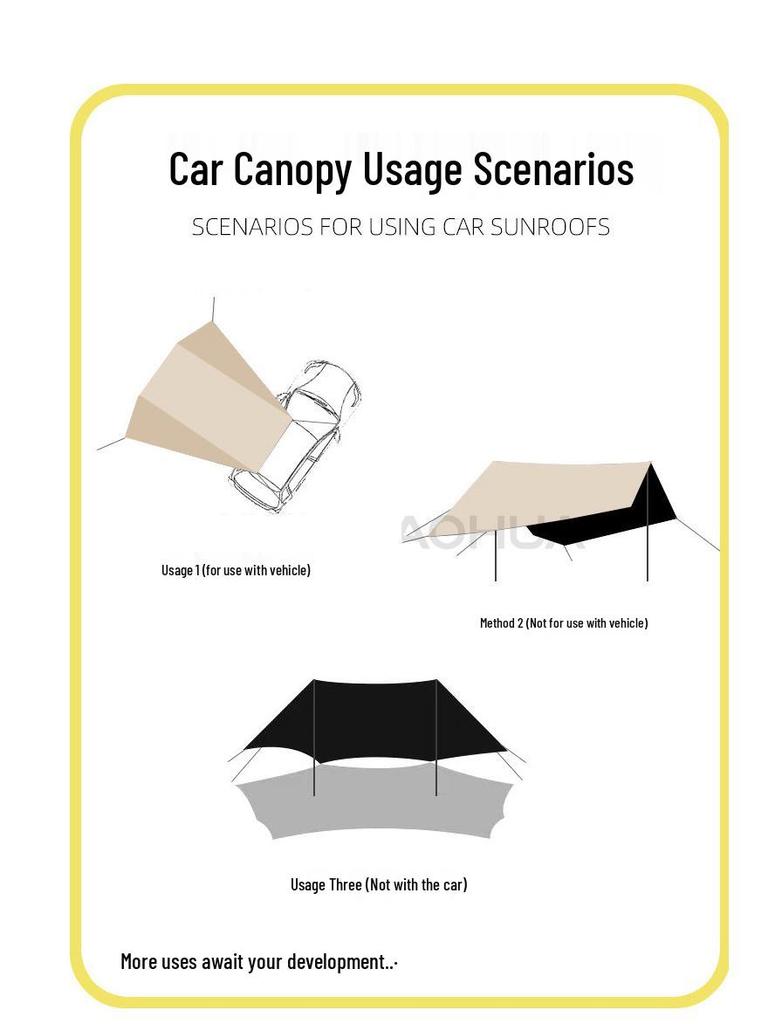 Portable Car Roof Sunshade & Rainproof Camping Canopy Tent