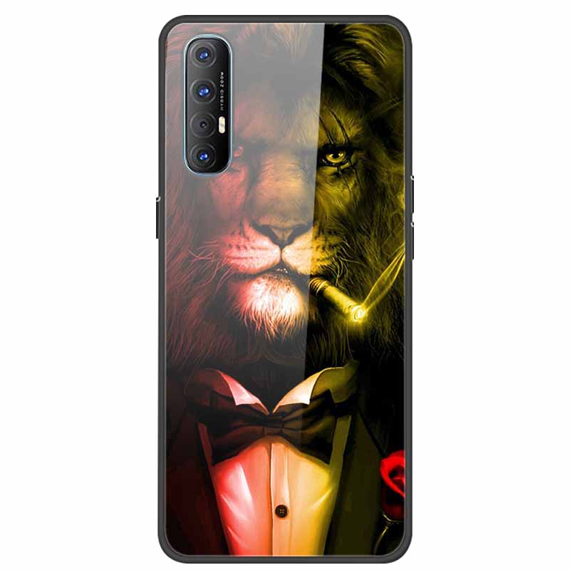 Glass Case For Oppo Reno 3 Pro 5G Case Soft Bumper Hard Tempered Glass Back Cover For Oppo Reno3 Pro 2019 Phone Case Funda Bag