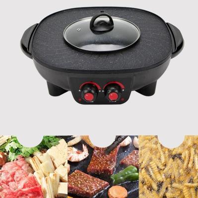 1800W Heat Pot BBC Machine Multi-purpose Small Heat Pot Fried Steak Pan Smokeless Nonstick Grill Pan for Family