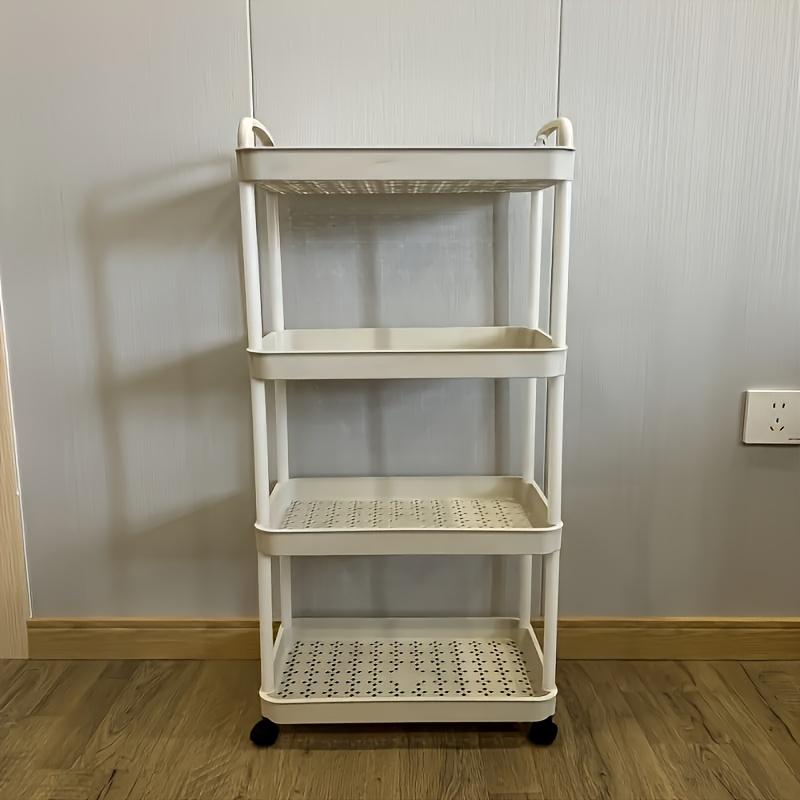 4-Tier Rolling Cart, Sturdy & Space-Saving. Perfect for Home, Office, Garage Storage. Easy Move, Durable Plastic Design.