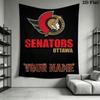 Name Custom Ottawa Senators Wall Tapestry Aesthetic Wall Hanging Printed Fabric Blanket Decorative Tapestries for Bedroom Living Room Home Decor