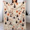 Cozy Halloween Flannel Throw Blanket  Adorable Pumpkin  Bat Design  Perfect for Sofa Bed Office or Travel