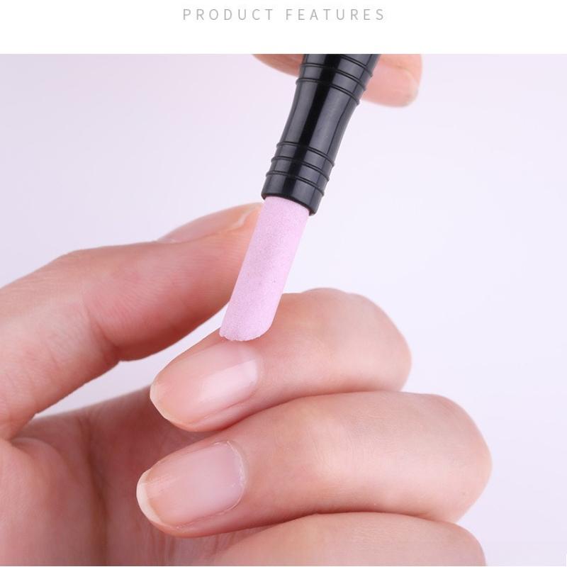 1Pc New Nail Art Quartz Pen, Double-headed Multi-functional Exfoliation and Repair Grinding Pen, Nail Surface Matte Fine Grinding Stick