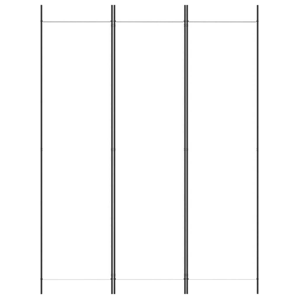 3 Panel White Folding Screen 150 x 200 cm Fabric