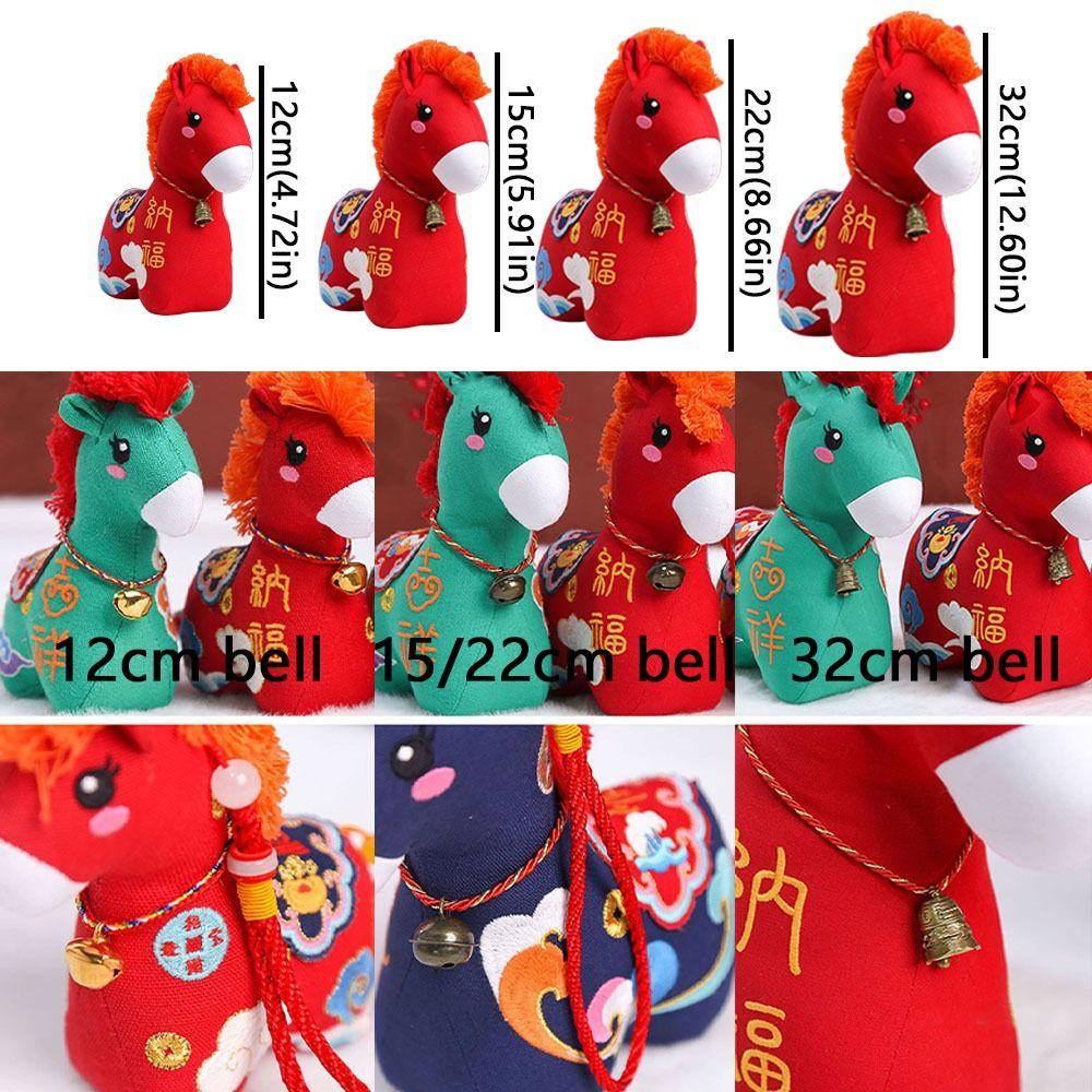 Embroidered 2026 Horse Stuffed Toys 12/15/22/32cm New Year Mascot Pony Plush Doll  Festival Gift
