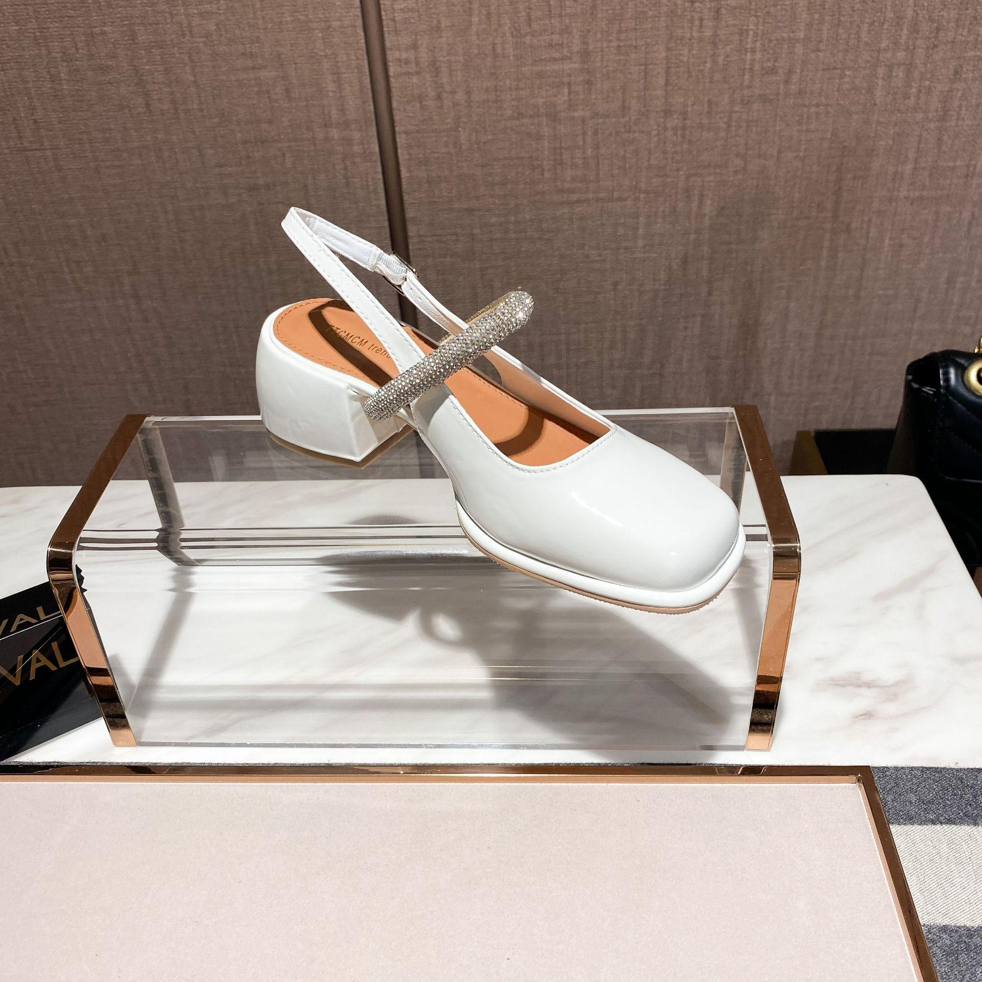 

Туфли на высоком каблуке с квадратной головкой и неглубоким носком, женские, 2024, новые, модные, простые, удобные, винтажные, универсальные, осенние, на высоком каблуке 39 белый