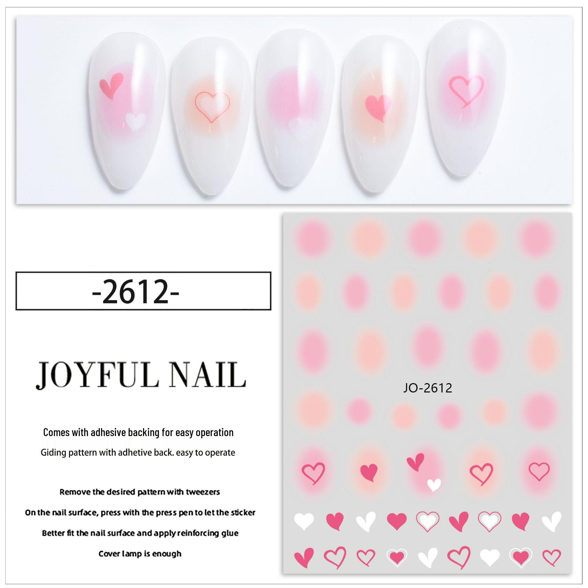 

Colorful Ombre Gradient Nail Stickers: Semi-Transparent Butterfly, Heart, Starburst, and Bow Decals