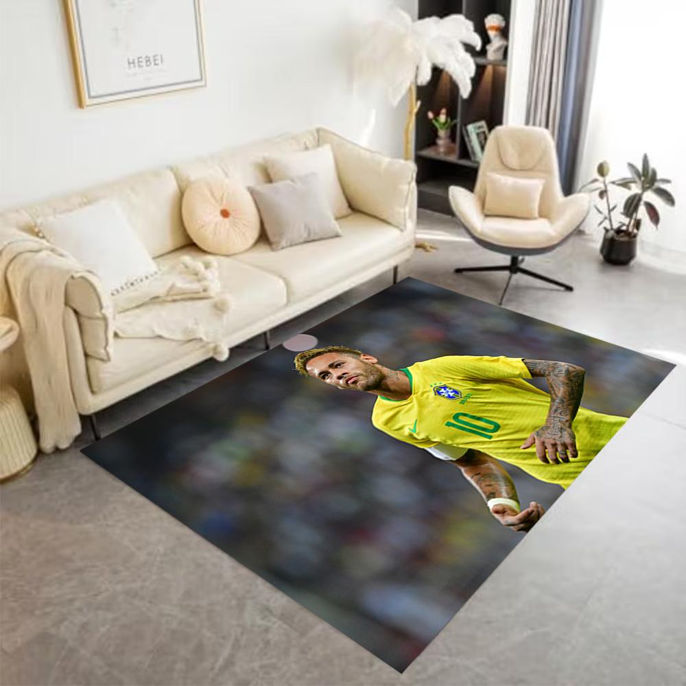 Brazilian Footballer Action Floor Rug Office Rug Suitable for Balcony Kitchen Living Rooms Entryway Anti-slip Rug Office home decor