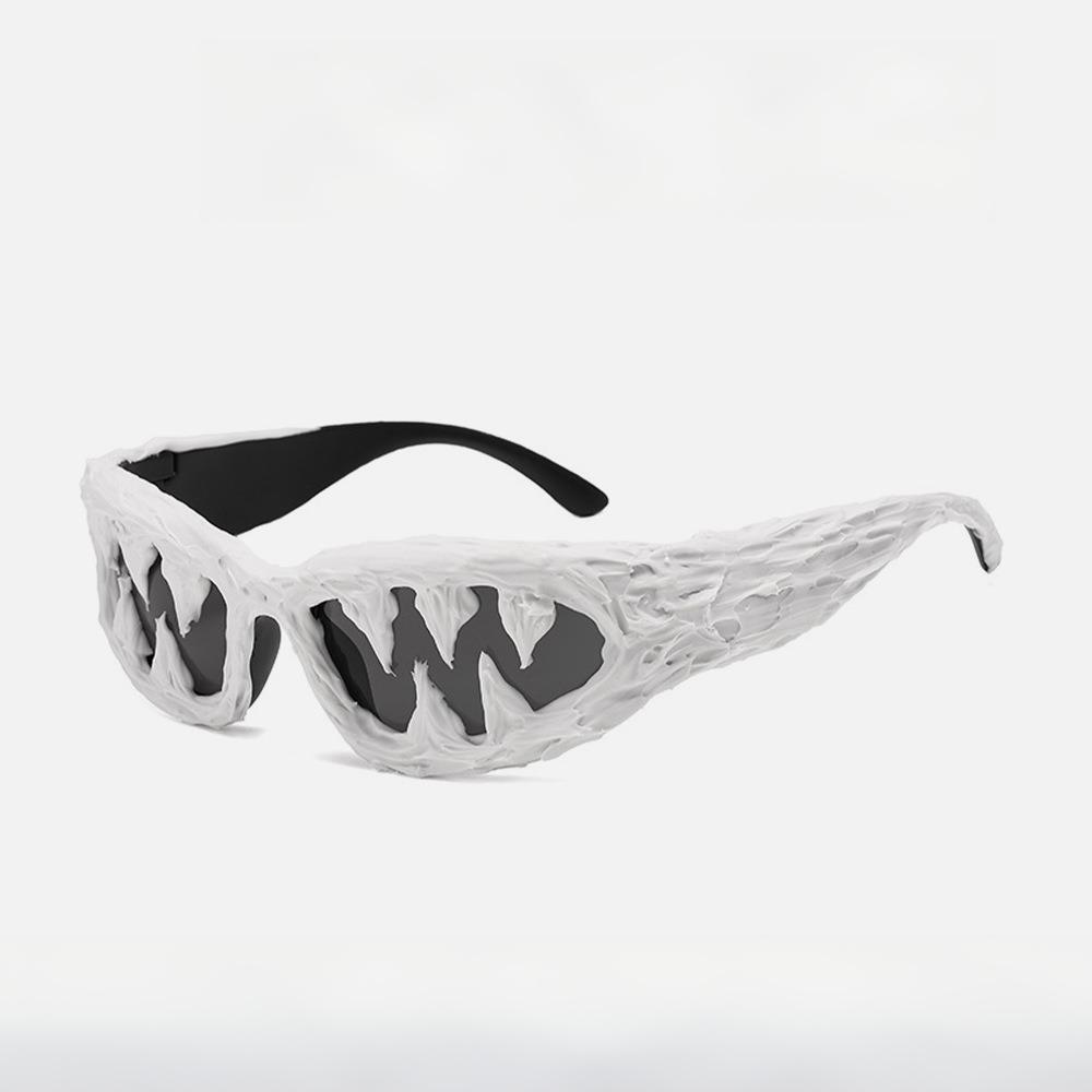 Attractive Glasses Women's Black 2025 New Y2k Devil Sunglasses Hip Hop Ins Street Photography Sunglasses Men's And Dropping Gel Halloween Glasses