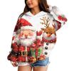 Pull décontracté en polaire pour enfant avec imprimé de Noël et design à capuche