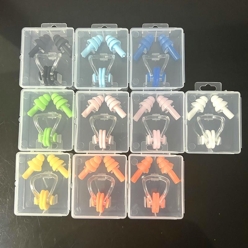 Nose Clip & Earplugs Set for Swimming - Soft Silicone, Waterproof, Universal Fit for Adults and Children