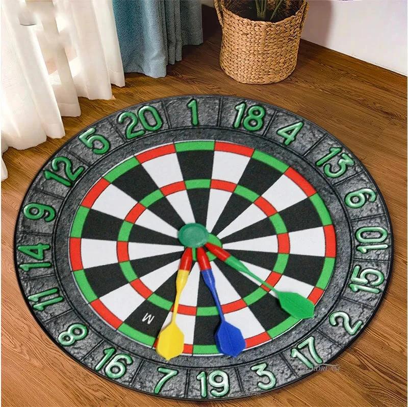 Fashion Sport Dart Target Round Carpet Room Decor Area Rug Carpets for Living Room Bedroom Table Alfombra Kid Non-slip Floor Mat