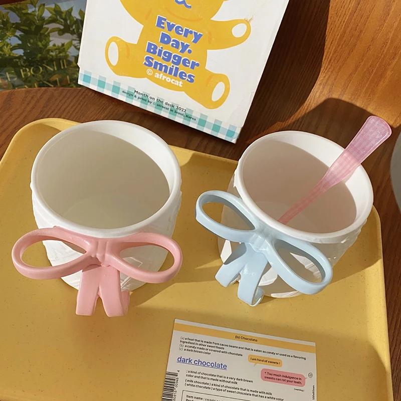 Hrnek s mašličkou Kreativní keramický pohár na vodu Snídaňové hrnky na mléko Kancelářský odpolední čaj Šálek na kávu latte Náčiní na pití