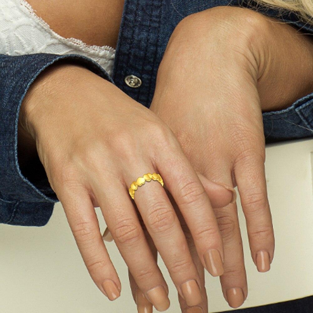 New Fashion Minimalist Geometric Rings for Women Party Jewelry Heart Cocktail Ring Stainless Steel Anillos Mujer