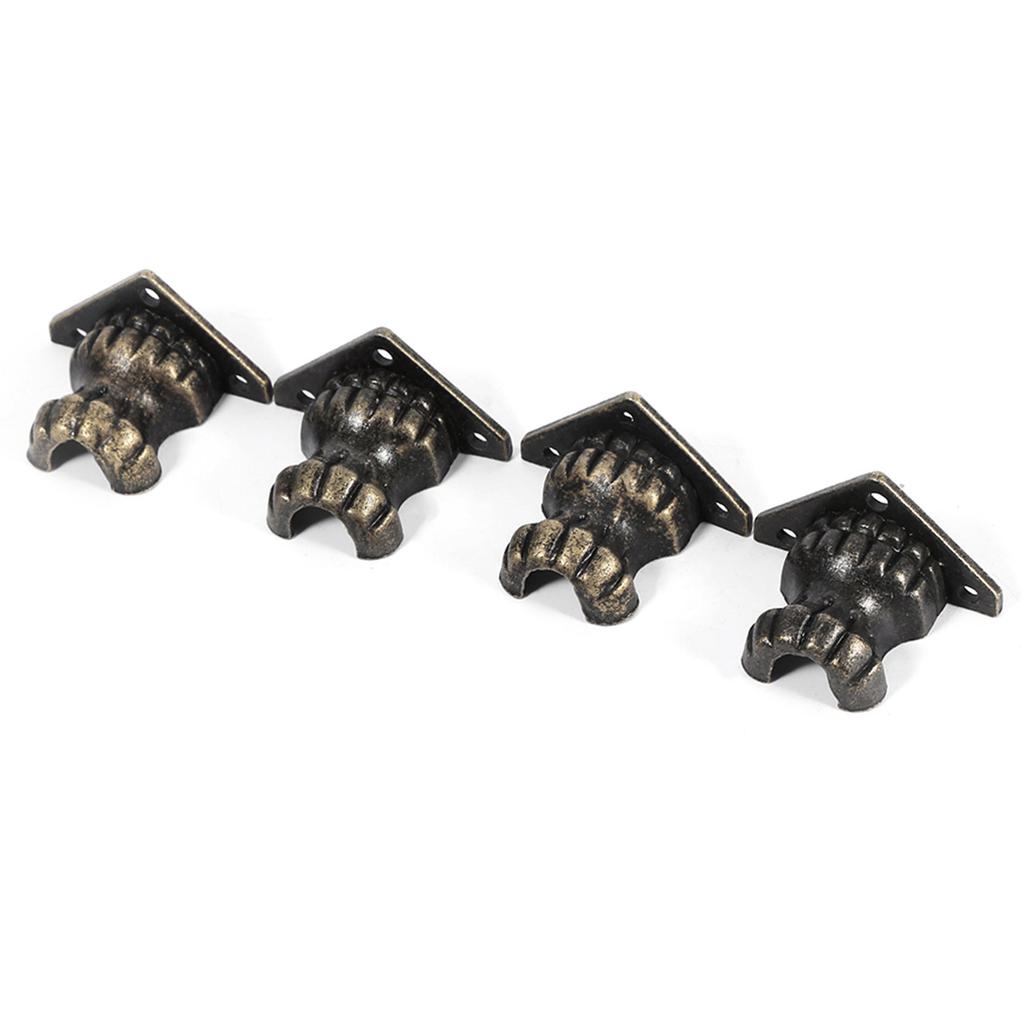 4pcs Antique Brass Jewelry Chest Wood Box Decorative Feet Leg Corner Protector Hardware