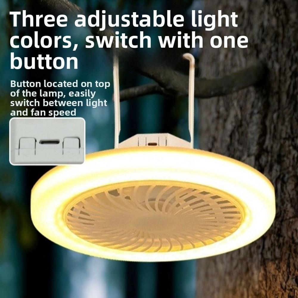 USB Rechargeable Ceiling Fan Light Energy Saving Electric Fan Night Lamp  Outdoor Tent