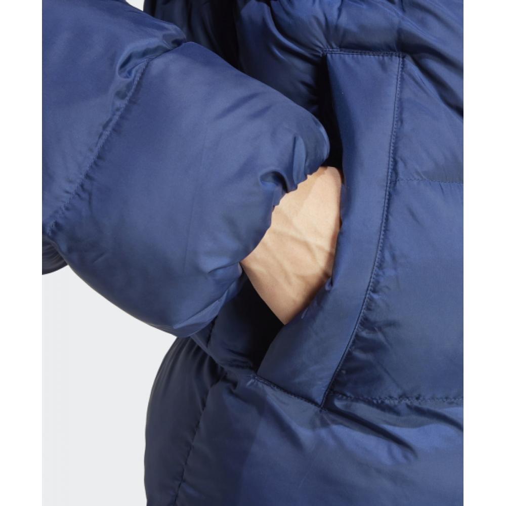 Adidas Tonal Hooded Puffer Jacket   Navy Iy3397