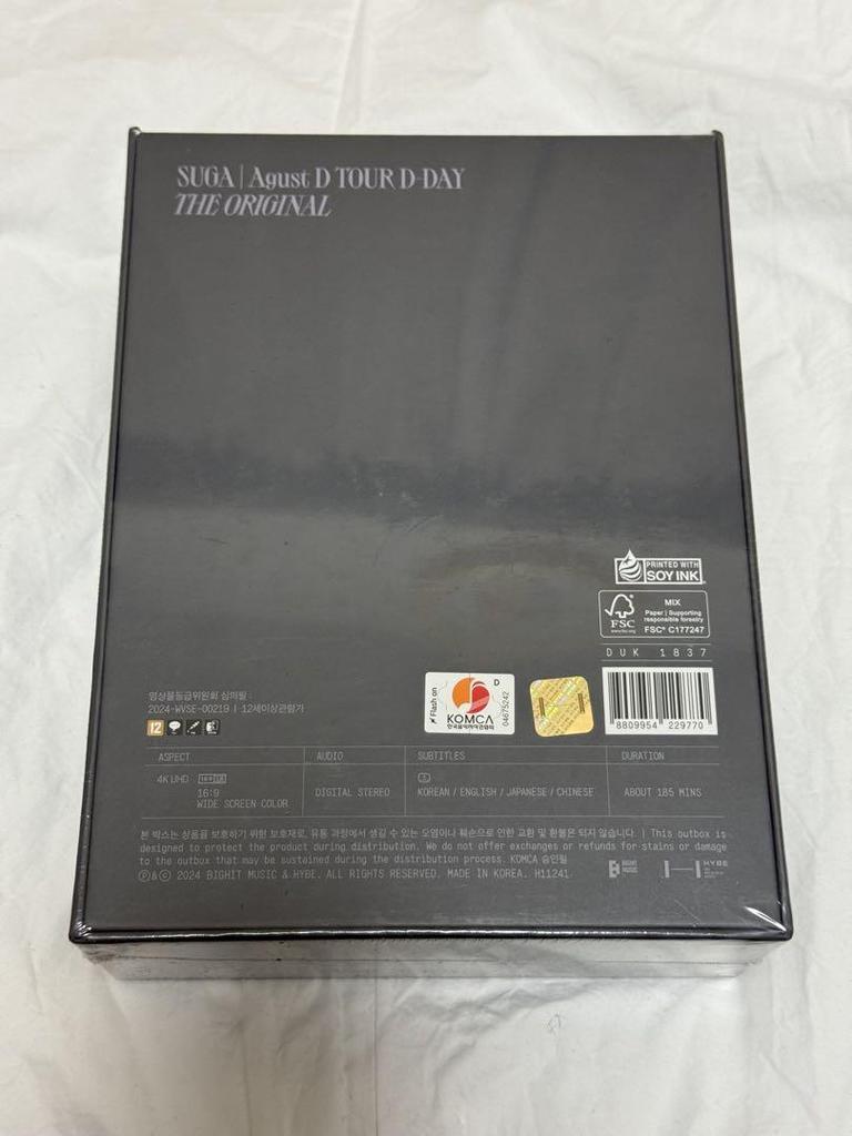 [USED] BTS SUGA Agust D TOUR D-DAY THE ORIGINAL