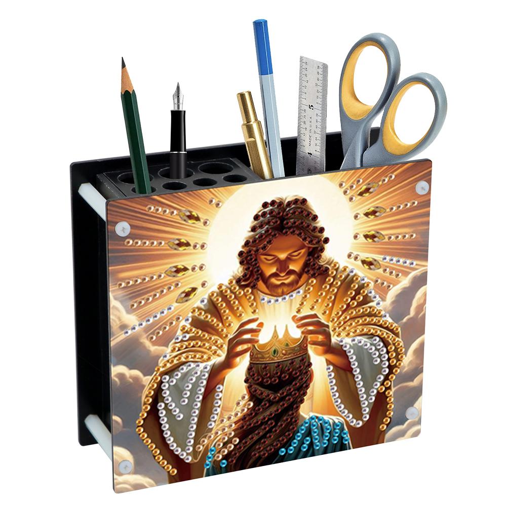 DIY Diamond Painting Kit Special Shape Diamond Pen Container Office Supplies Storage Box Rhinestone Art Desk Organizer for Desk