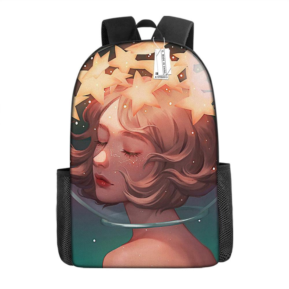Astronaut Backpack Primary And Secondary School School Bag Grade 1-6 Backpack Creative Printed Backpack
