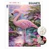 Flamingo Pearl Painting Kit Features 5D Pearls and a Vibrant Tropical Mosaic Art Style. Designed for Home Wall Decoration.