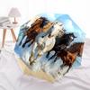 1pc running horses on the beach Umbrella with Plastic Handle,Suitable for All Seasons Home Travel Outdoor UmbrellaDD1632