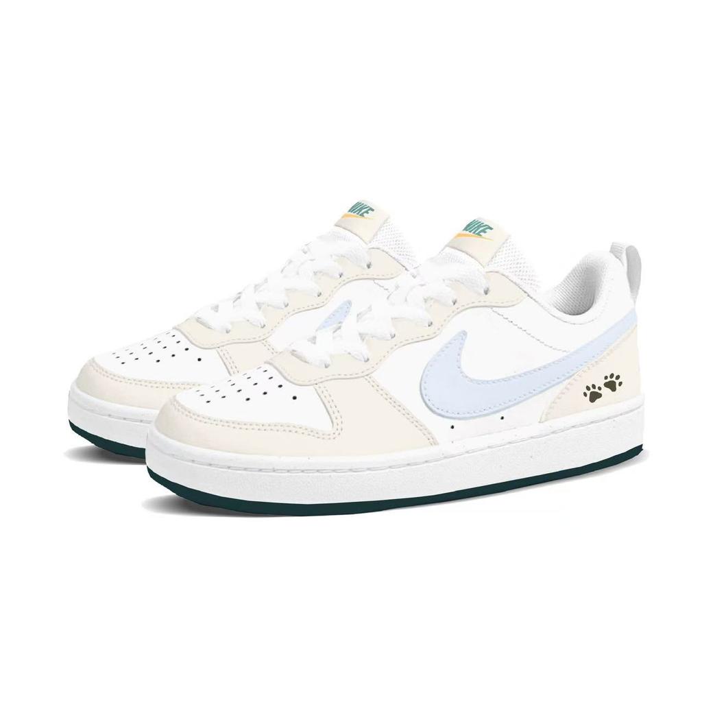 Nike Court Borough Maris Sal Cheese Synthetic Leather, Leather Slip Resistant Abrasion Resistant Low top BQ5448-017(Team1848--SBOX)