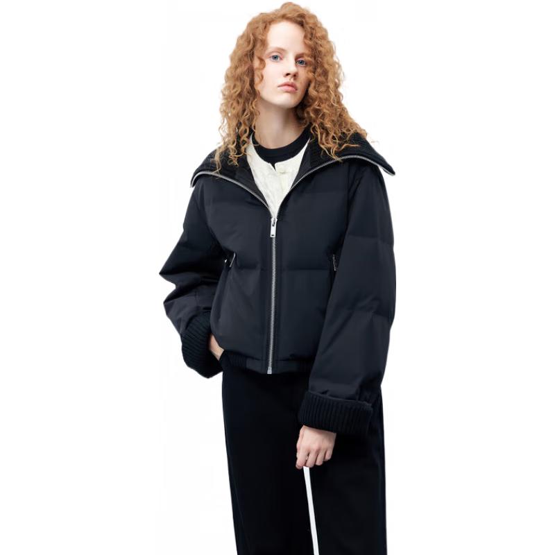 MO&Co. Women's Big Lapel 90% Duck Down Short Jacket