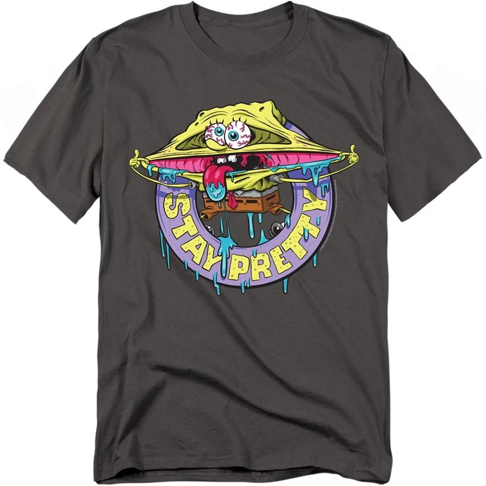 SPONGEBOB SQUAREPANTS STAY PRETTY Licensed Adult Graphic Tee Shirt SM-5XL 3XL