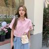 Women's Summer Short-Sleeve Retro Chic French Hong Kong Style Shirt
