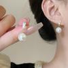Kolczyki z pereł igiełkowych S925 Silver Needle Flower dla kobiet - luksusowy, modny koreański styl