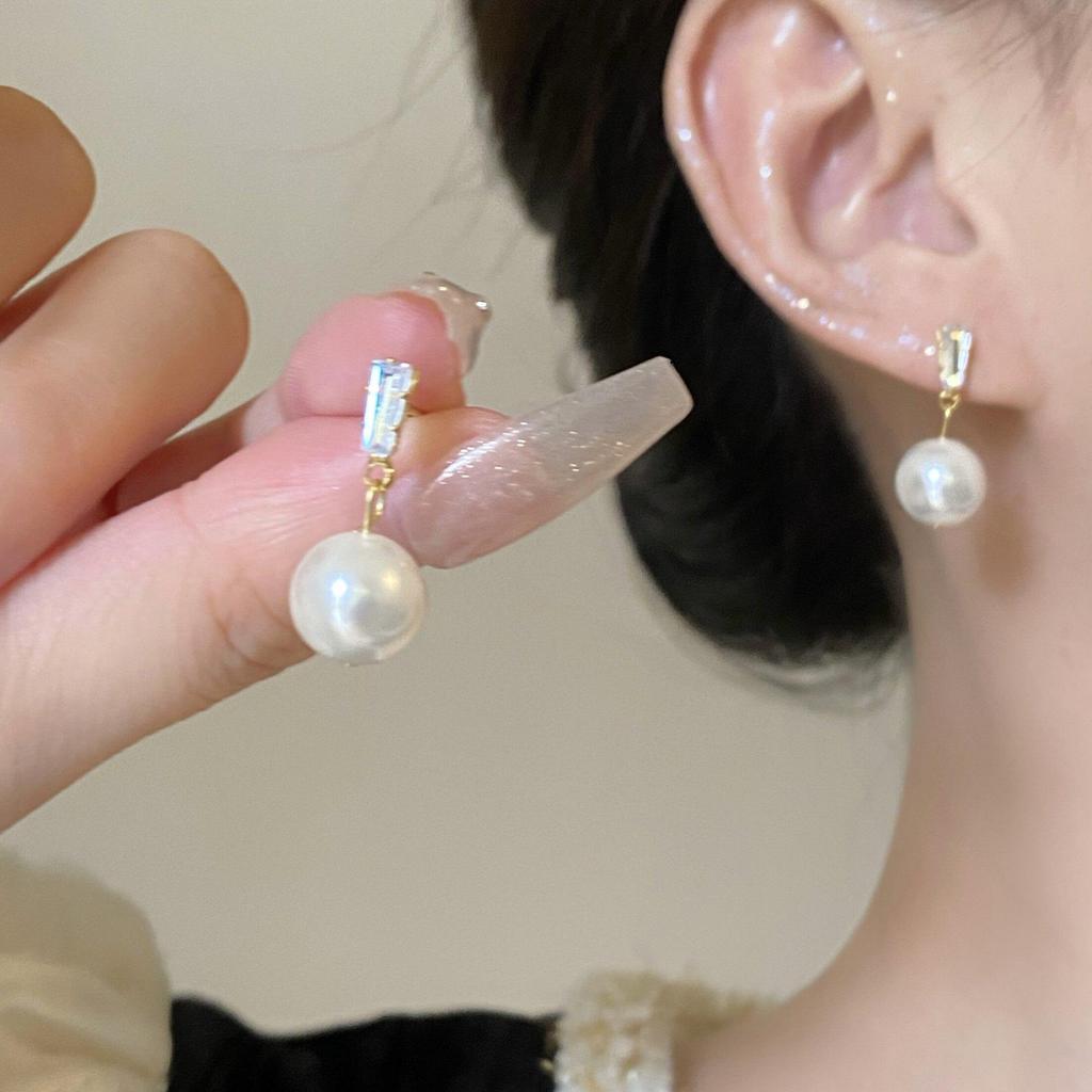Kolczyki z pereł igiełkowych S925 Silver Needle Flower dla kobiet - luksusowy, modny koreański styl