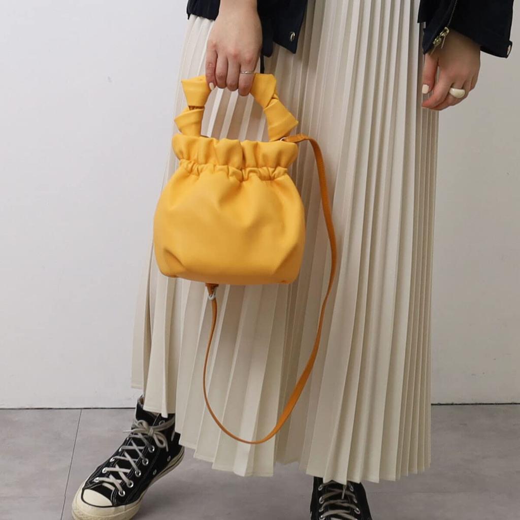 Cuco Women's Knotted Handle 2-Way Mini Shoulder Bag, Yellow (350), 2313111041