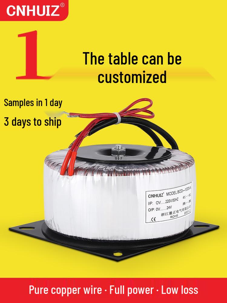 Hui Zheng Pure Copper Toroidal Transformer for Stepper Motor Power Amplifier, 220V to 24V, 60W