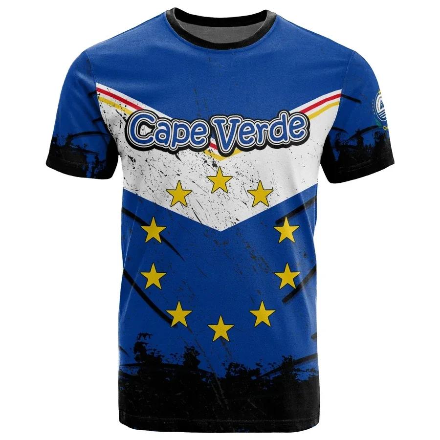 Fashion New Cape Verde Flag Graphic 3D Print T-shirt Cape Verde Emblem Men’s Sports Tops  National Day Gifts Personalized Tee